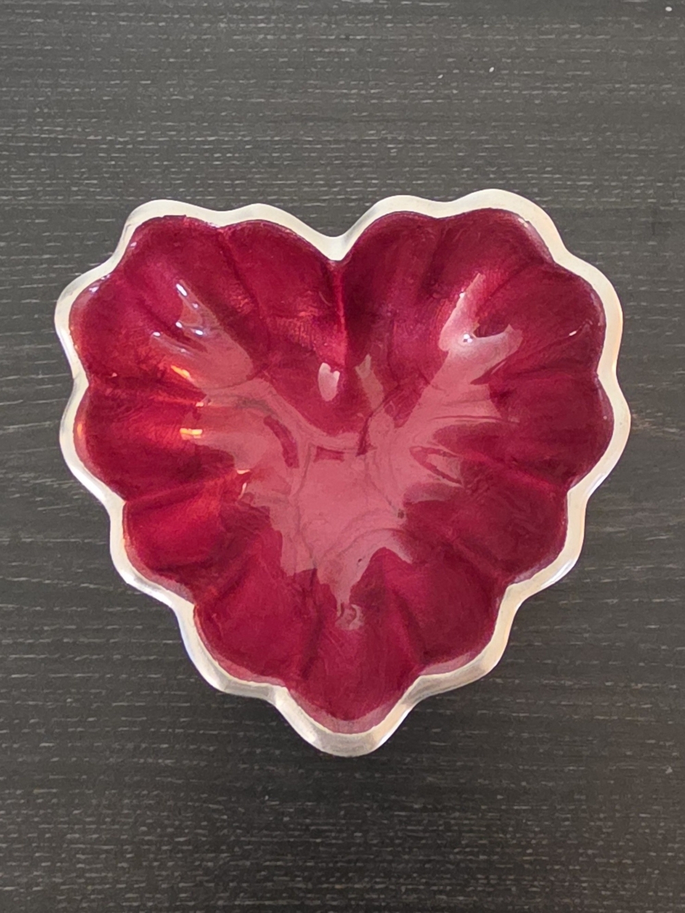 Julia Knight Heart Bowl Pomegranate Raspberry Red Trinket Dish